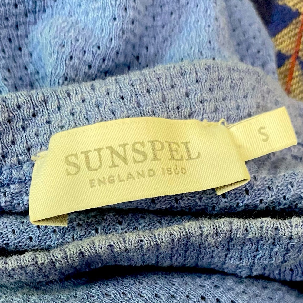Sunspel Blue Knit Mesh Tee